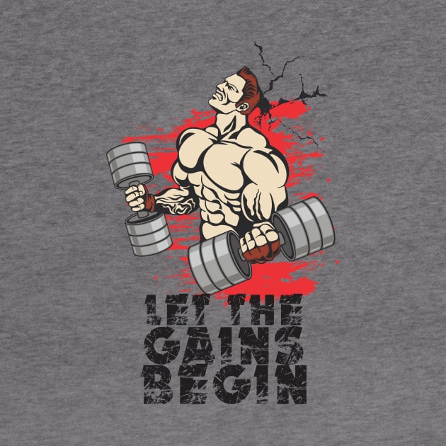 Let the gains begin - Crazy gains - Nothing beats the feeling of power that weightlifting, powerlifting and strength training it gives us! A beautiful vintage design representing body positivity! by Crazy Collective